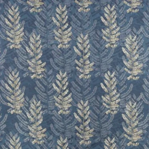 blue botanical embroideried fabric from Jane Churchill