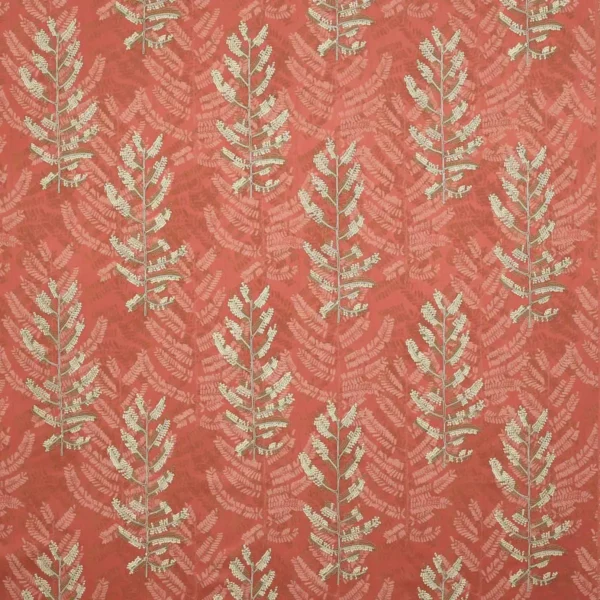 Pandora Fabric - Red by red botanical embroideried fabric from Jane Churchill