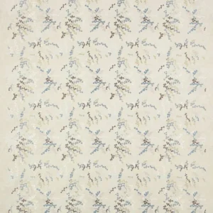 multicolour botanical embroideried fabric from Jane Churchill