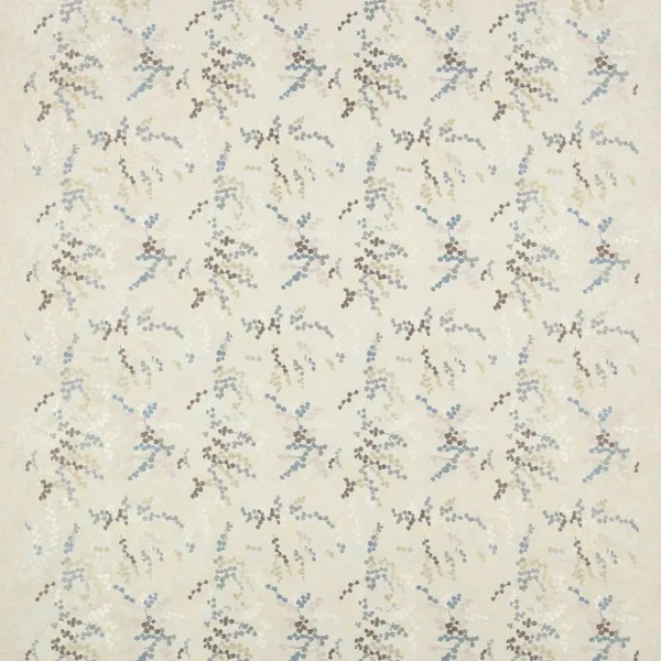 Cecily Fabric - Aqua / Blue by multicolour botanical embroideried fabric from Jane Churchill