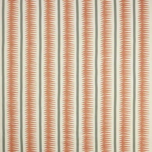 Rae Fabric - Burnt Orange by orange striped linen fabric from Jane Churchill
