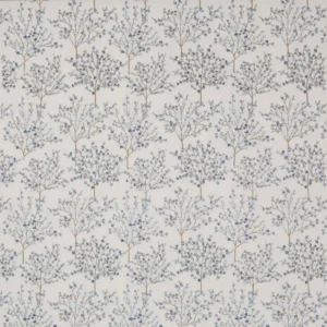 blue botanical embroideried fabric from Jane Churchill