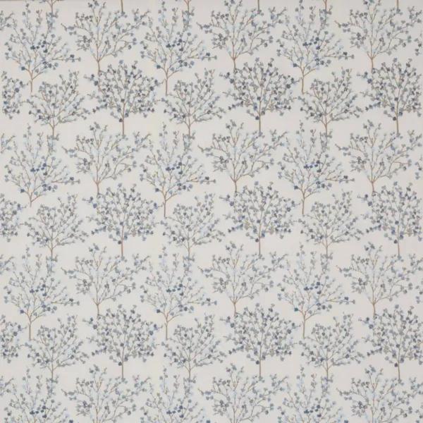 Blossom Tree Fabric - Blue by blue botanical embroideried fabric from Jane Churchill