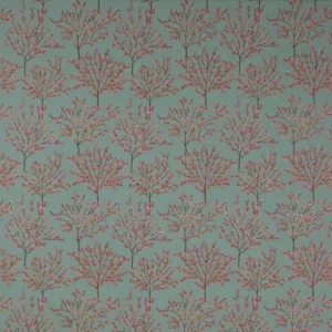 pink botanical embroideried fabric from Jane Churchill