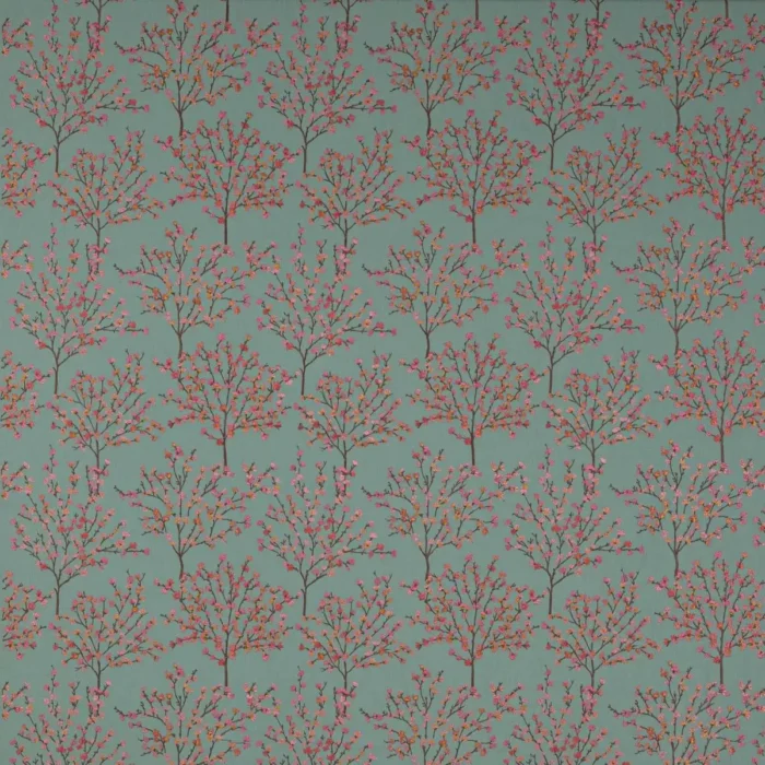 Blossom Tree Fabric - Aqua / Pink swatch