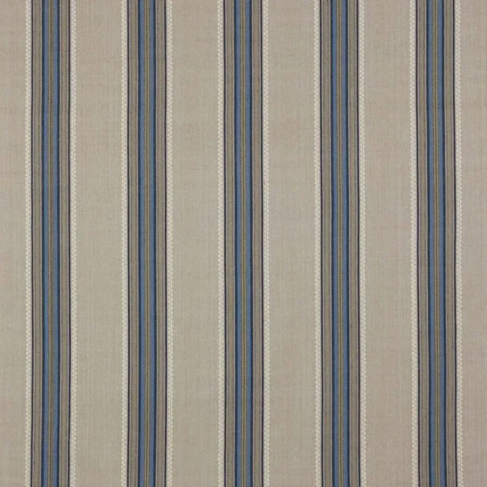 Indus Stripe Fabric - Blue / Stone – Blue Stone swatch