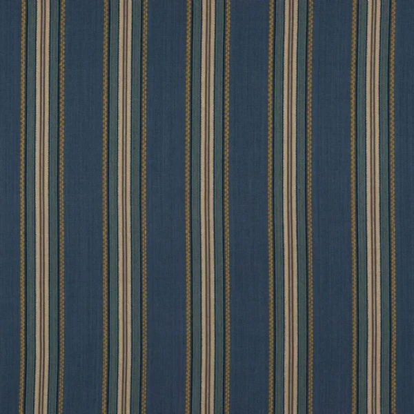 Indus Stripe Fabric - Cobalt Blue by blue striped cotton fabric from Jane Churchill