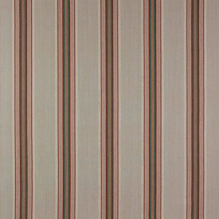 Indus Stripe Fabric - Red / Green swatch