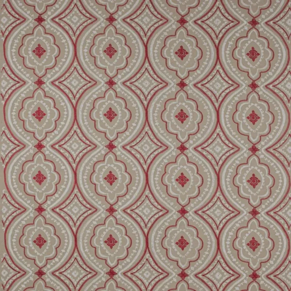 Menara Fabric - Red by neutral misc embroideried fabric from Jane Churchill