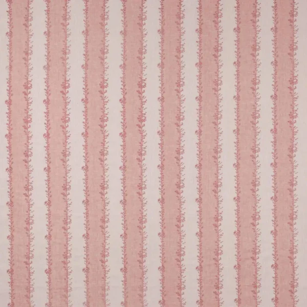 Rossie Fabric - Pink by pink striped embroideried fabric from Jane Churchill