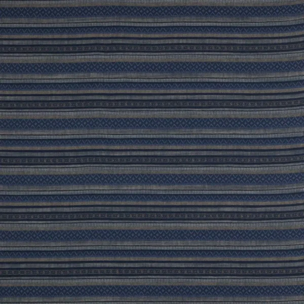 Kelso Fabric - Navy by blue geometric jacquard fabric from Jane Churchill