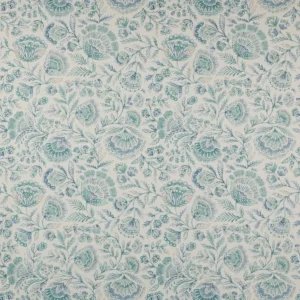blue botanical cotton fabric from Jane Churchill