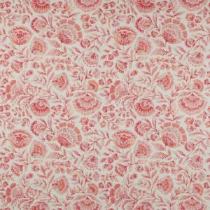 red botanical cotton fabric from Jane Churchill