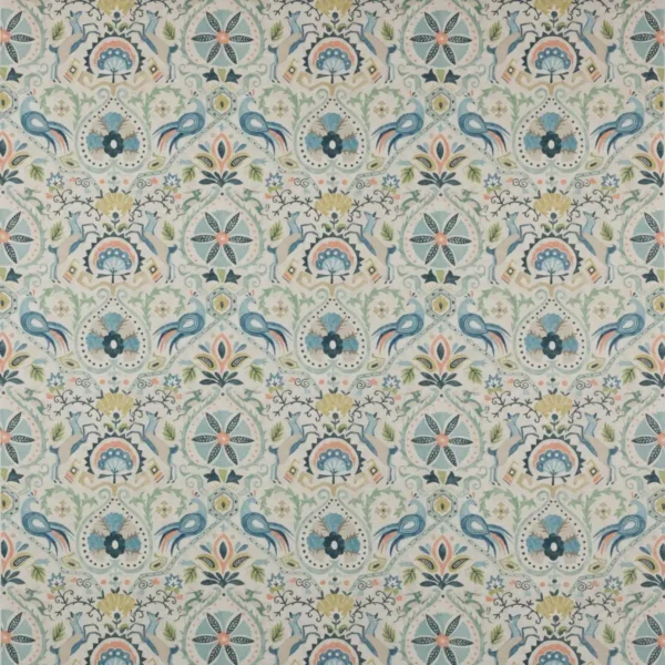 Roxton Fabric - Blue by blue animal cotton fabric from Jane Churchill