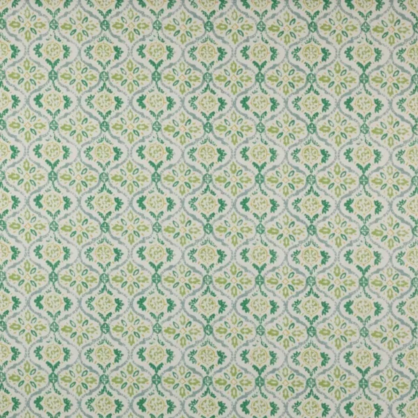 Haven Fabric - Green by green botanical cotton fabric from Jane Churchill