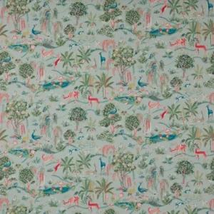 blue animal cotton fabric from Jane Churchill