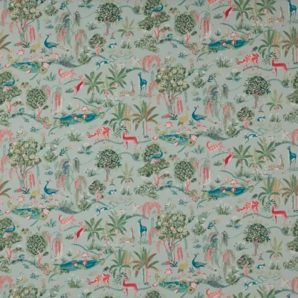 blue animal cotton fabric from Jane Churchill