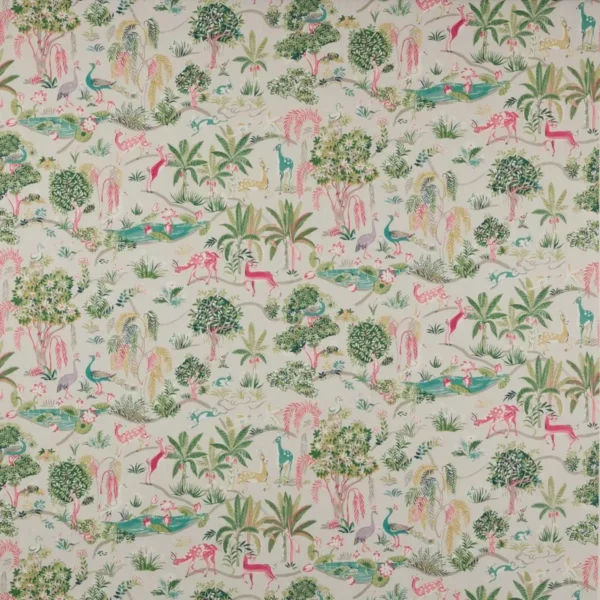 Wildwood Fabric - Multi by multicolour animal cotton fabric from Jane Churchill