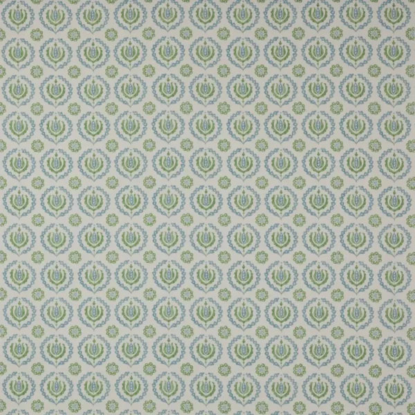 blue botanical cotton fabric from Jane Churchill