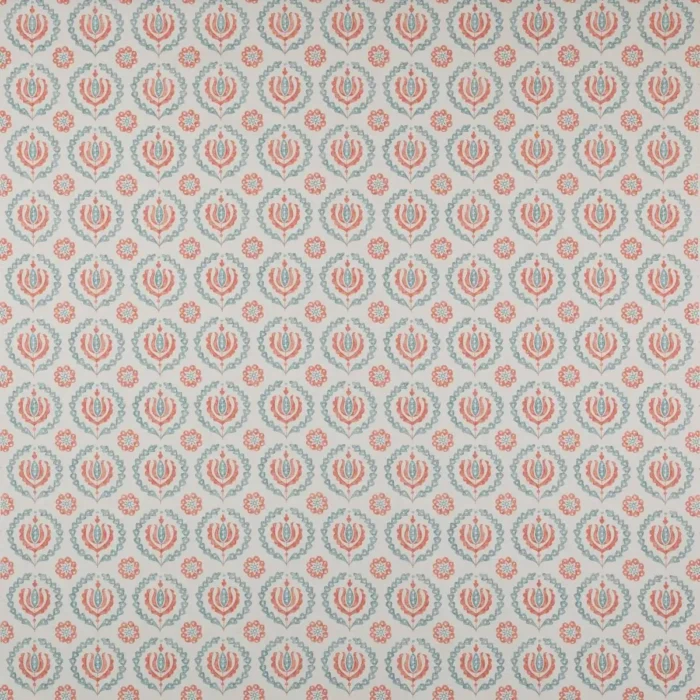 Kira Fabric - Coral / Slate swatch
