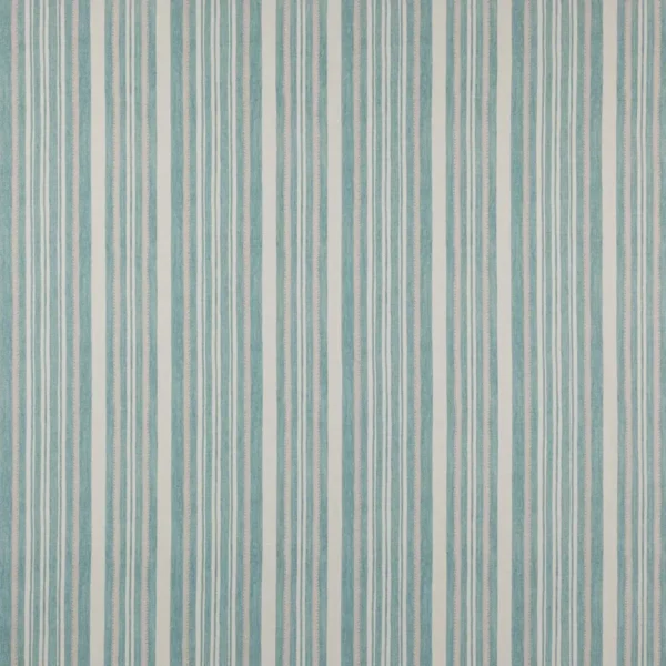 Tulsi Stripe Fabric - Aqua by blue striped cotton fabric from Jane Churchill