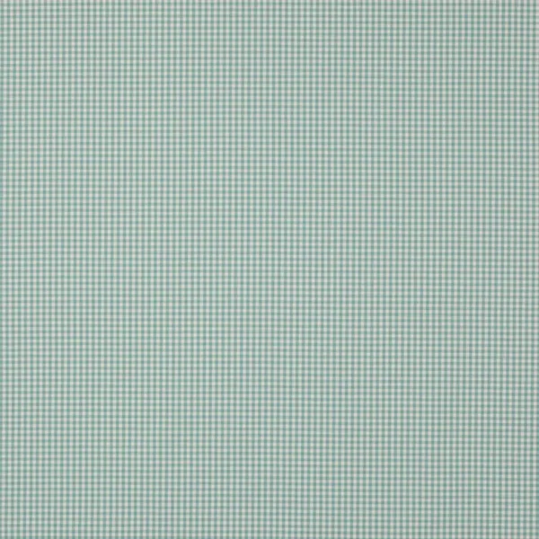 Otley Fabric - Aqua by blue checked cotton fabric from Jane Churchill