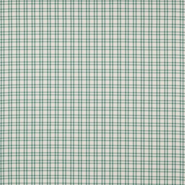 Blake Check Fabric - Teal by green checked cotton fabric from Jane Churchill