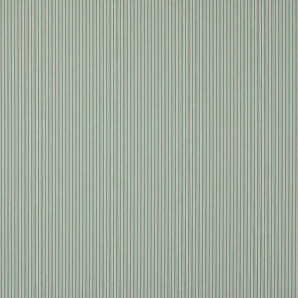Ellis Fabric - Teal by green striped cotton fabric from Jane Churchill