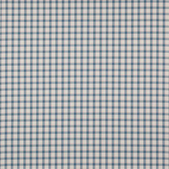 Barlow Check Fabric - Blue / Red swatch