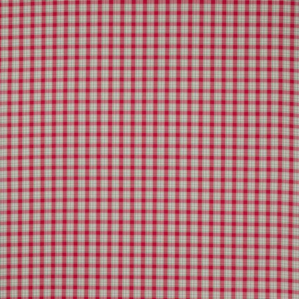Barlow Check Fabric - Red by red checked cotton fabric from Jane Churchill