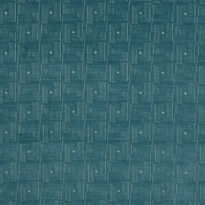 blue geometric velvet-chenille fabric from Jane Churchill