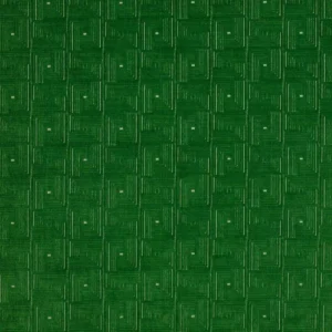 green geometric velvet-chenille fabric from Jane Churchill