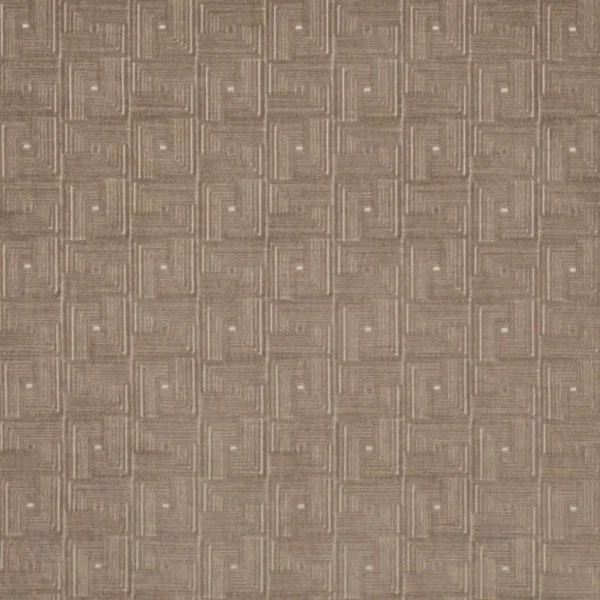 Orson Fabric - Taupe by neutral geometric velvet-chenille fabric from Jane Churchill