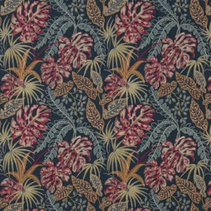 blue botanical embroideried fabric from Jane Churchill