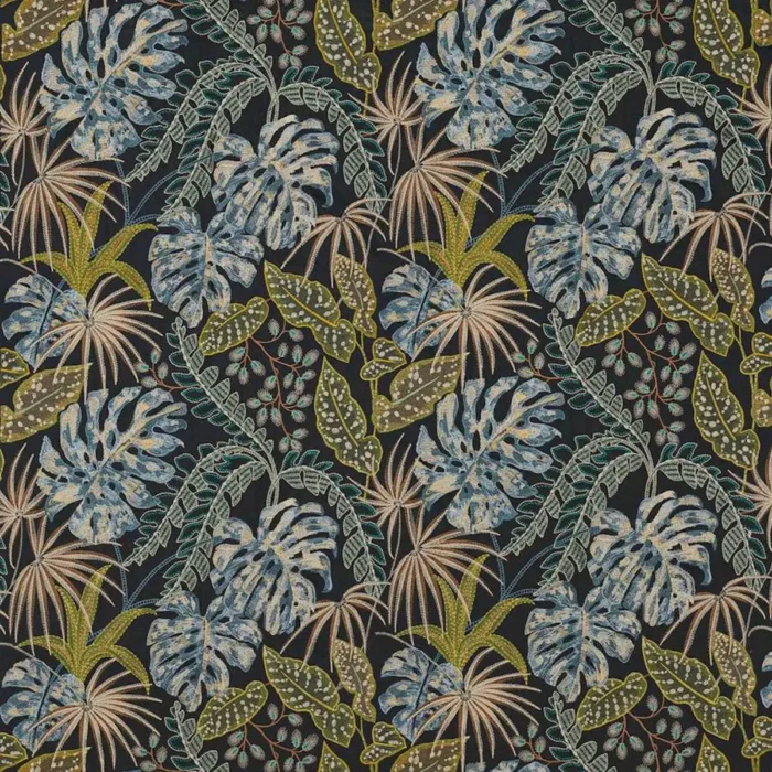 Rousseau Fabric - Indigo / Green swatch