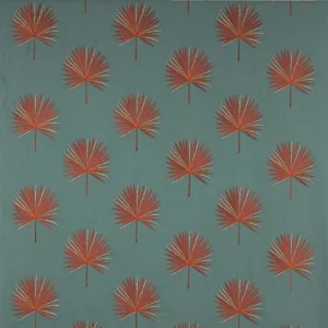 orange botanical embroideried fabric from Jane Churchill