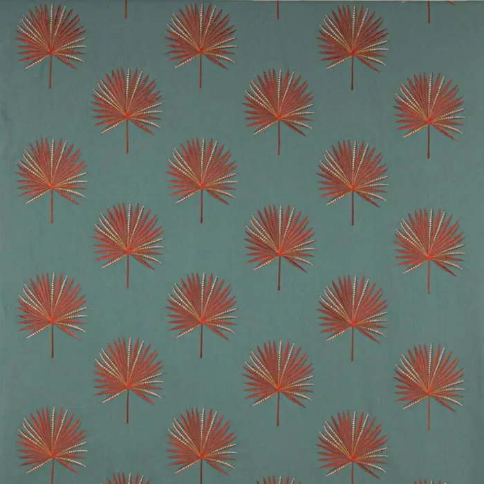 Fortunei Fabric - Teal / Copper swatch