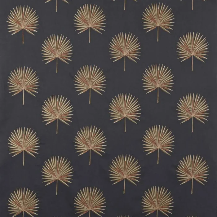 Fortunei Fabric - Petrol / Gold swatch