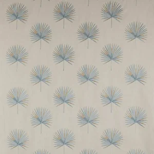 blue botanical embroideried fabric from Jane Churchill