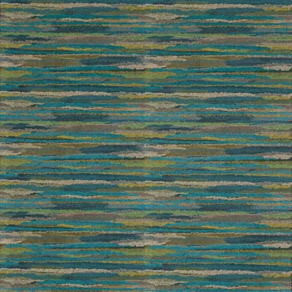 Lanata Fabric - Emerald by green striped embroideried fabric from Jane Churchill