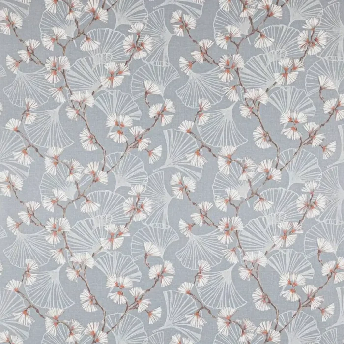 Snow Flower Fabric - Slate Blue swatch