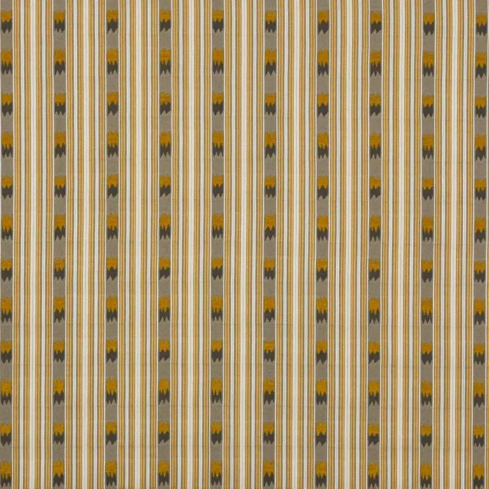 Kendra Stripe Fabric - Ochre / Charcoal swatch