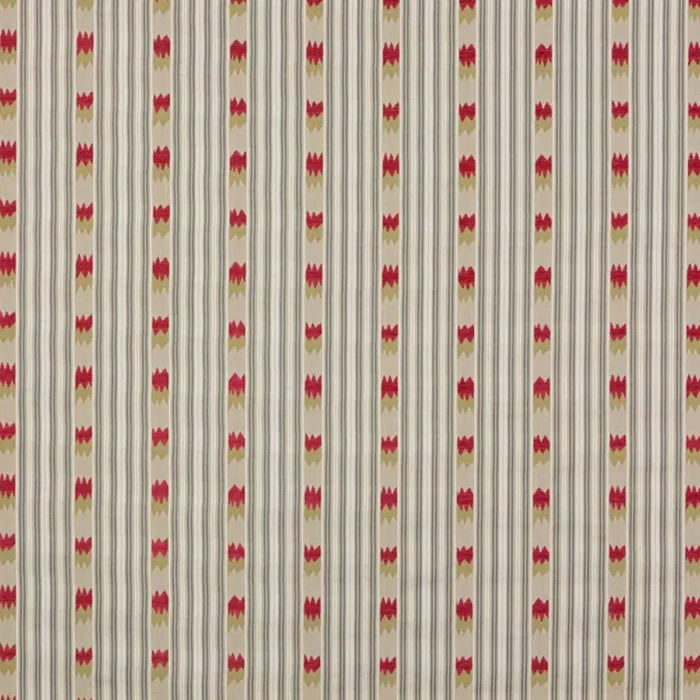 Kendra Stripe Fabric - Silver / Pink swatch