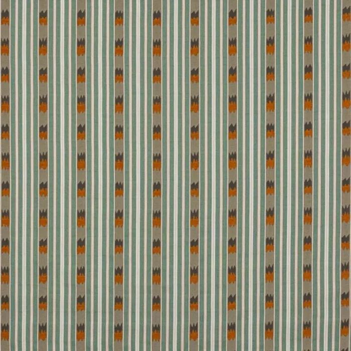 Kendra Stripe Fabric - Aqua / Copper swatch