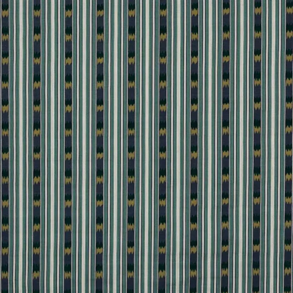 Kendra Stripe Fabric - Indigo / Teal by blue striped velvet-chenille fabric from Jane Churchill