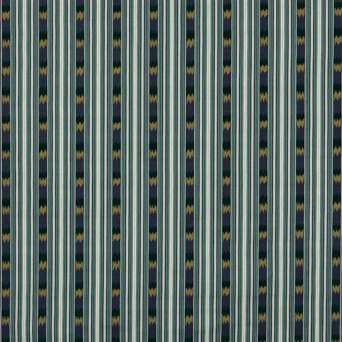 Kendra Stripe Fabric - Indigo / Teal swatch