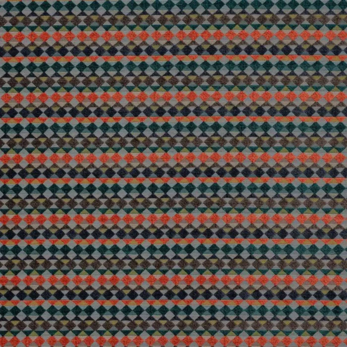 Kaleido Fabric - Midnight / Orange swatch