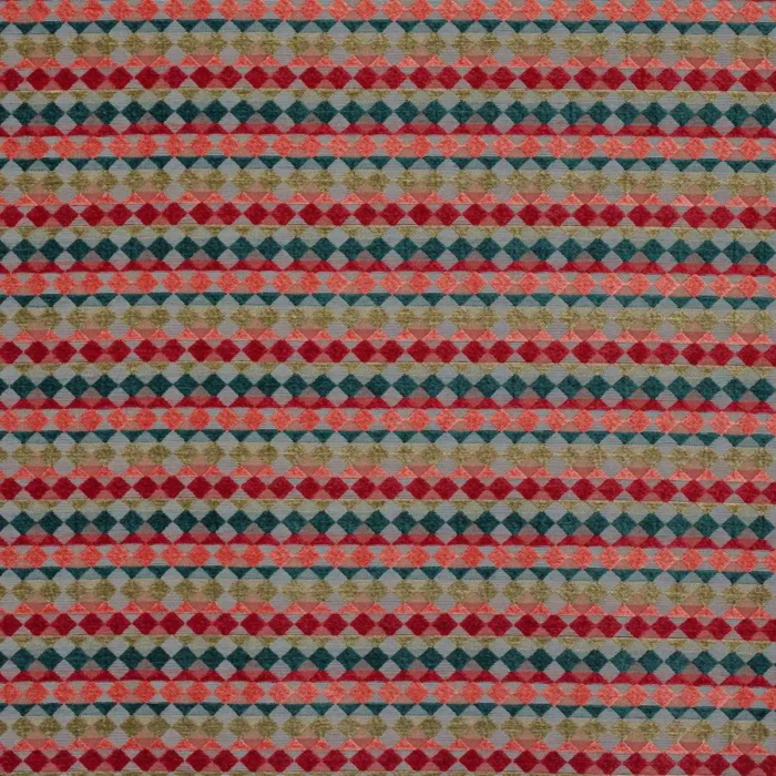 Kaleido Fabric - Coral / Teal swatch