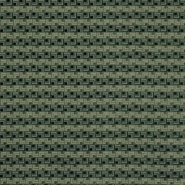 Floyd Fabric - Emerald by green geometric velvet-chenille fabric from Jane Churchill