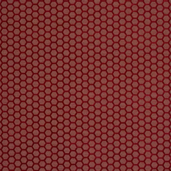 Axel Fabric - Red by red geometric velvet-chenille fabric from Jane Churchill
